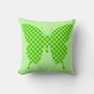 Coussin Papillon en motif à point - vert citron