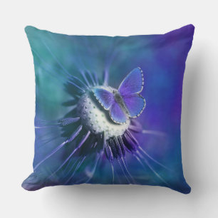 Coussin Papillon et fleurs