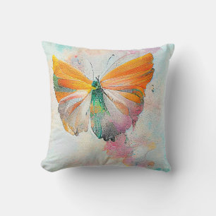 Coussin Papillon Faune Animal Nature Aquarelle Art