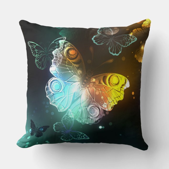Coussin Papillon lumineux et papillons de nuit (Recto)