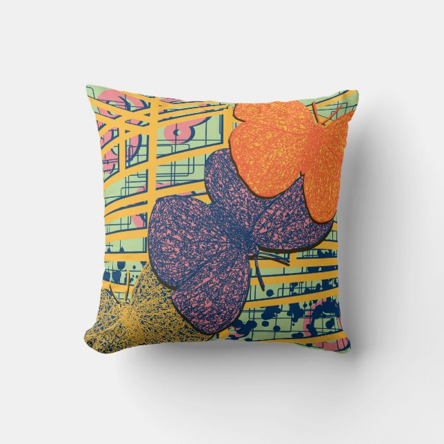 Coussin Papillon moderne coloré Design abstrait (Recto)