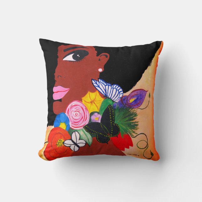 Coussin Papillon noir - (Recto)