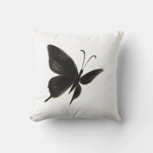Coussin Papillon noir - Elégante conception ailée sur