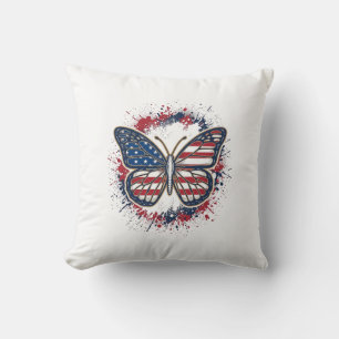 Coussin Papillon Patriotique Gravure Vintage Vector Design