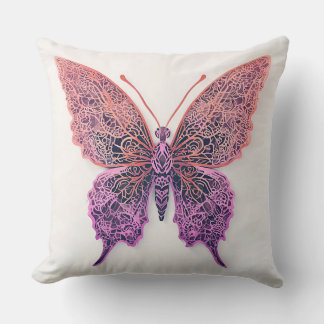 Coussin Papillon rose Élégant Avec Ailes De Dentelle Infin