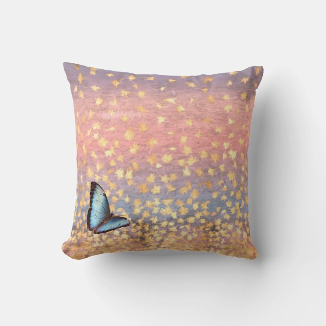 Coussin Papillon Rose Gold Flakes Design abstrait (Recto)