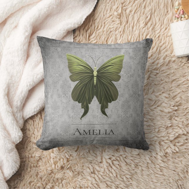 Coussin Papillon vert bijoux (Couverture)