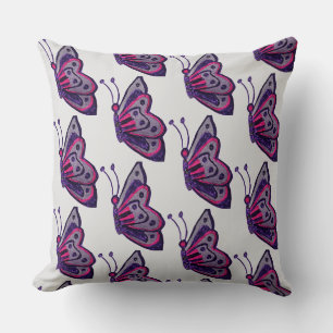 Coussin Papillon violet unique