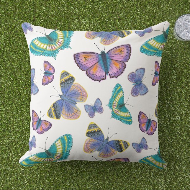Coussin Papillons (Herbe)