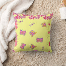 Papillons et libellules Cushion