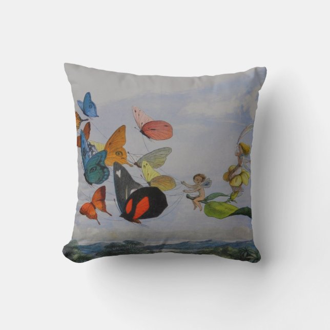 Coussin Papillons et papillons de la reine des fées (Recto)