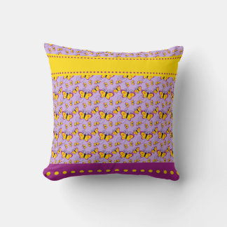 Coussin Papillons jaunes violets