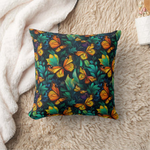 Coussin Papillons Monarques Lancer l'oreiller