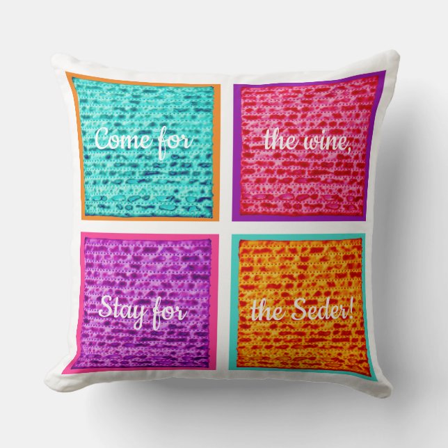 Coussin Pâque 20 x 20 Matzah coloré (Recto)