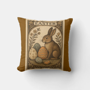 Coussin Pâques Art Déco - Bunnies Élégants & Oeufs Géométr