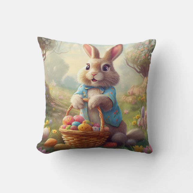 Coussin Pâques Enchantées - Lapin Whimsical (Recto)