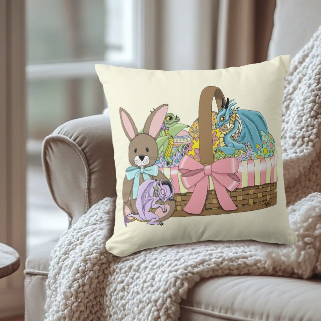 Coussin Pâques Panier Dragons Oeufs (Créateur téléchargé)