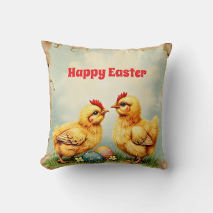 Coussin Pâques Vintage 2 Petite Collection Vacances Poulet