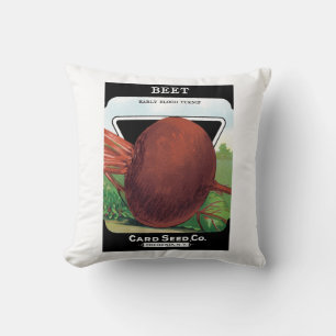 Coussin Paquet de semences vintage Étiquette Art, Légumes 