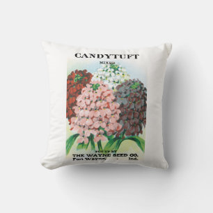Coussin Paquet de semences vintage, Fleurs de jardin Candy