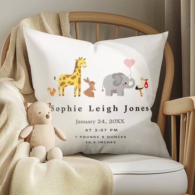 Coussin Parade animal mignonne Nursery Baby (Créateur téléchargé)