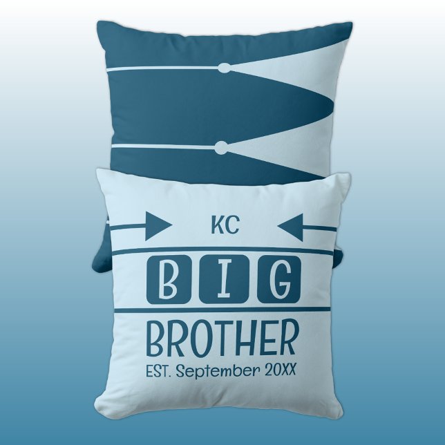 Coussin Paraphe grand frère est. mois année bleue (Créateur téléchargé)