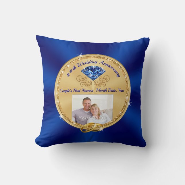 Coussin Parents et couples de l'anniversaire du saphir per (Recto)