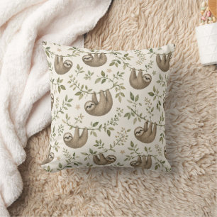 Coussin Paresseux mignons sur des vignes