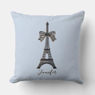 Coussin Paris amoureux Tour Eiffel féminin nom personnalis