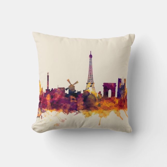 Coussin Paris France Skyline (Recto)
