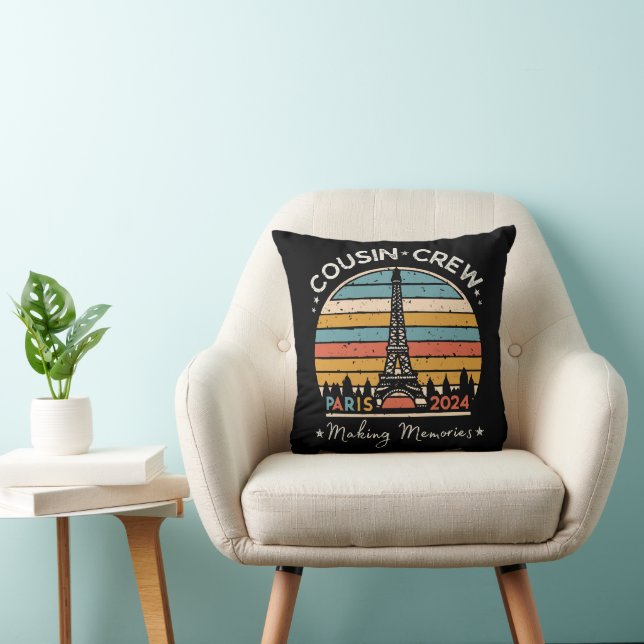 Coussin Paris France - Souvenirs 2024 (Chaise)