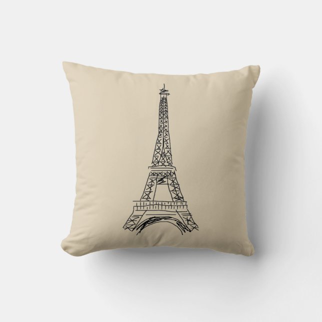 Coussin Paris Tour Eiffel Amour Jeu d'Oreiller (Recto)