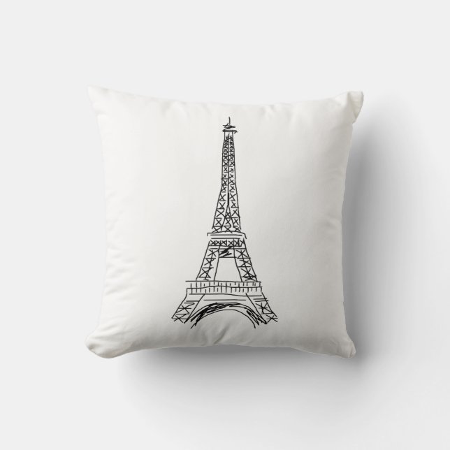 Coussin Paris Tour Eiffel Amour Jeu d'Oreiller (Recto)