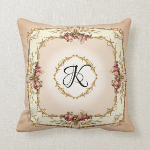 Coussin Paris vintage Aquarelle française Roses roses rose
