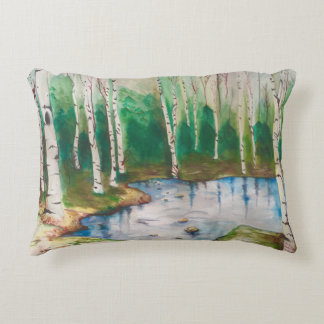 Coussin "parmi de bouleau arbres"