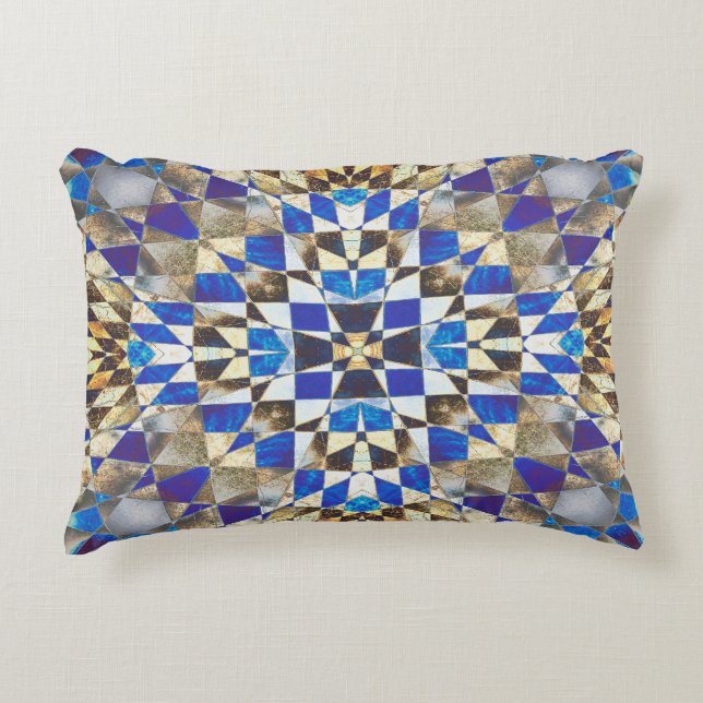 Coussin Parquet bleu Accent (Devant)