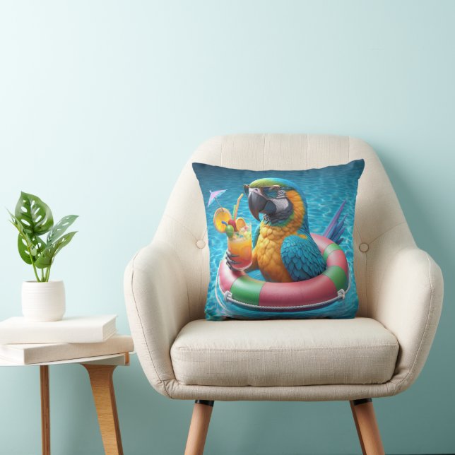 Coussin Parrot Dans Une Piscine (Chaise)