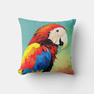 Coussin Parrot Oiseau Sauvage Nature Animal Couleur Art Pe