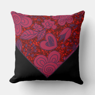 Coussin Parties scintillant à griffes rouge et noire Flora