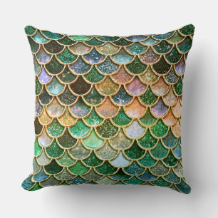 Coussin Parties scintillant à huile de métal vert Étales à