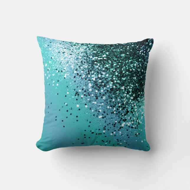 Coussin Parties scintillant Aqua Blue OCEAN #1 #shiny (Recto)