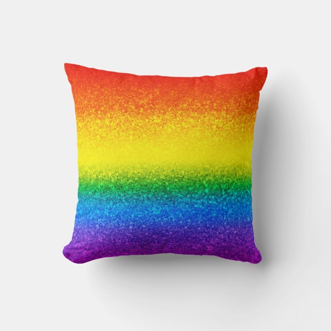 Coussin Parties scintillant arc-en-ciel chic rayures Nom d (Recto)