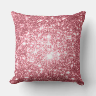 Coussin Parties scintillant Astral des étoiles roses
