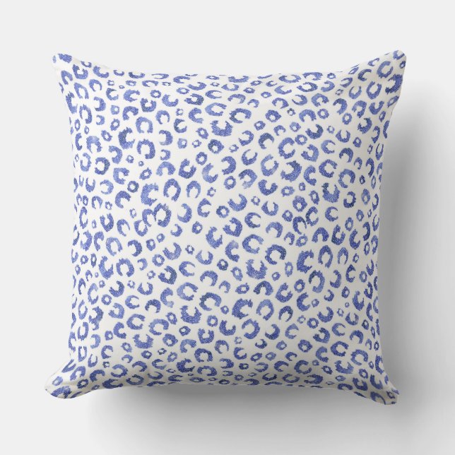 Coussin Parties scintillant bleu blanc Poster de animal lé (Recto)