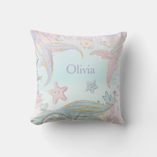 Coussin Parties scintillant d'aquarelle Les traînées de si