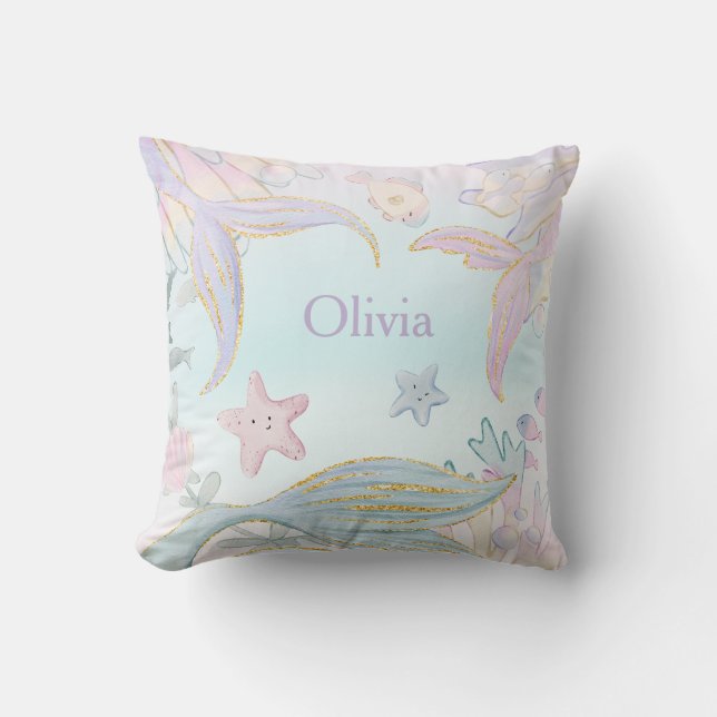 Coussin Parties scintillant d'aquarelle Les traînées de si (Recto)