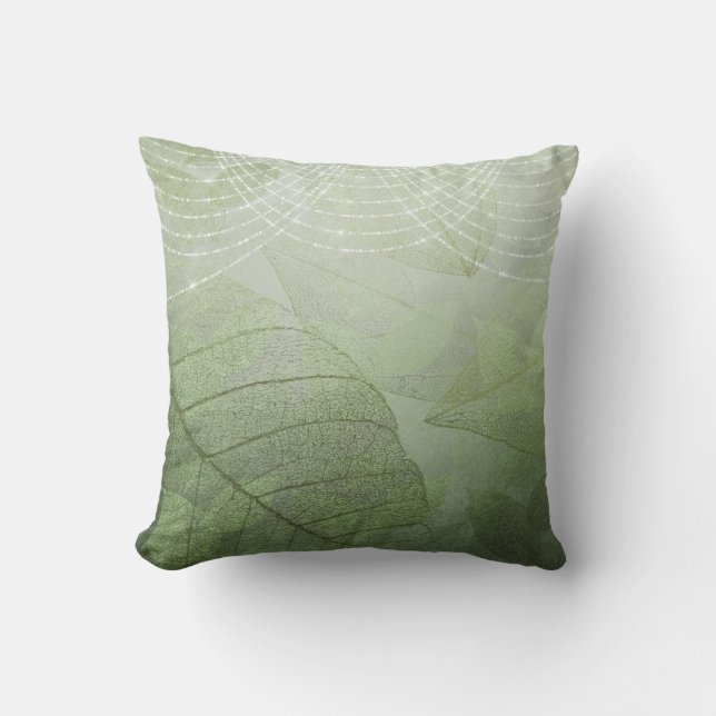 Coussin Parties scintillant d'argent vert Élégant Imaginai (Recto)
