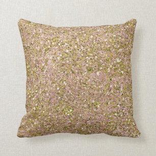 Coussin Parties scintillant de glam rose et or Rose rousse