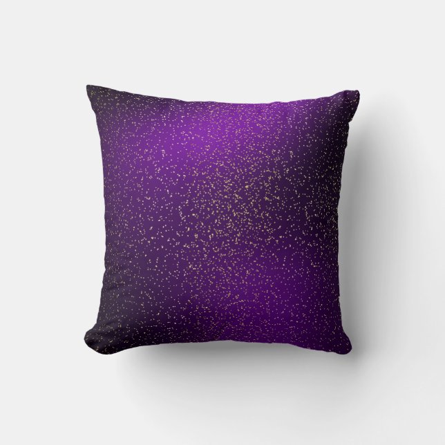 Coussin Parties scintillant de luxe violet et or (Recto)