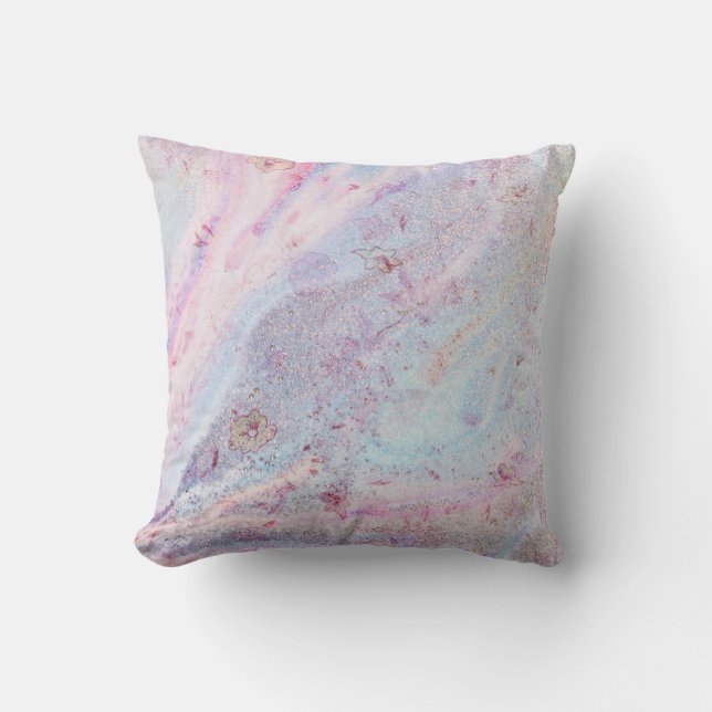 Coussin Parties scintillant de mire d'or Marbre métallique (Recto)